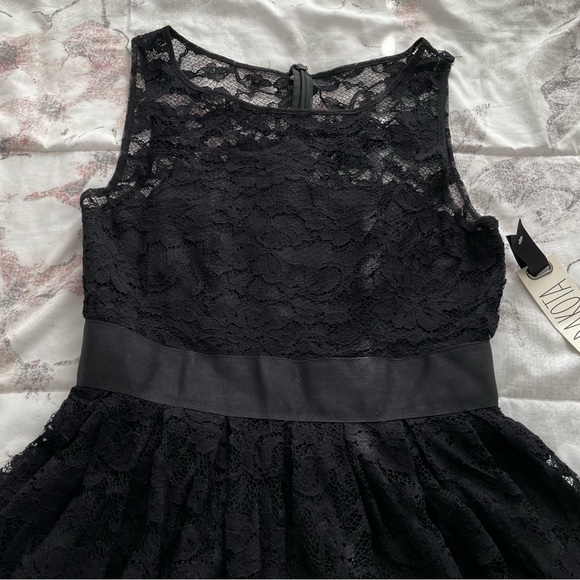 NWT BB Dakota black lace fit & flare lined mini dress, size 2 party boho wedding - Picture 11 of 14